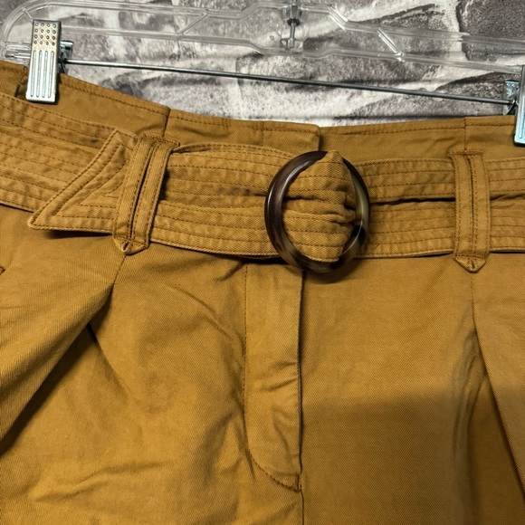 Sezane ROME NEW SHORTS Caramel brown paperbag belted waist - Picture 5 of 12